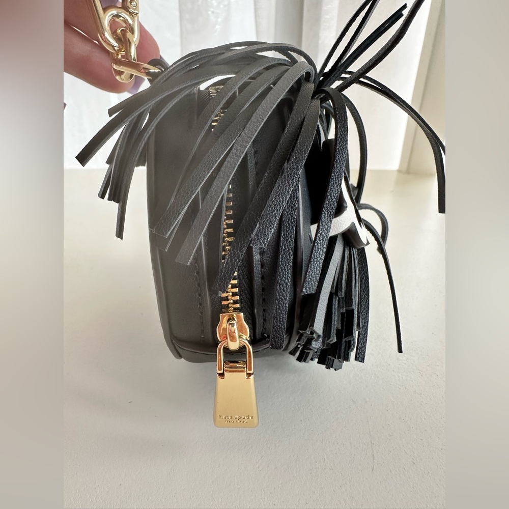 NWT Kate Spade Shaggy Dog Black Round Coin Purse/Key Chain - Picture 4 of 5